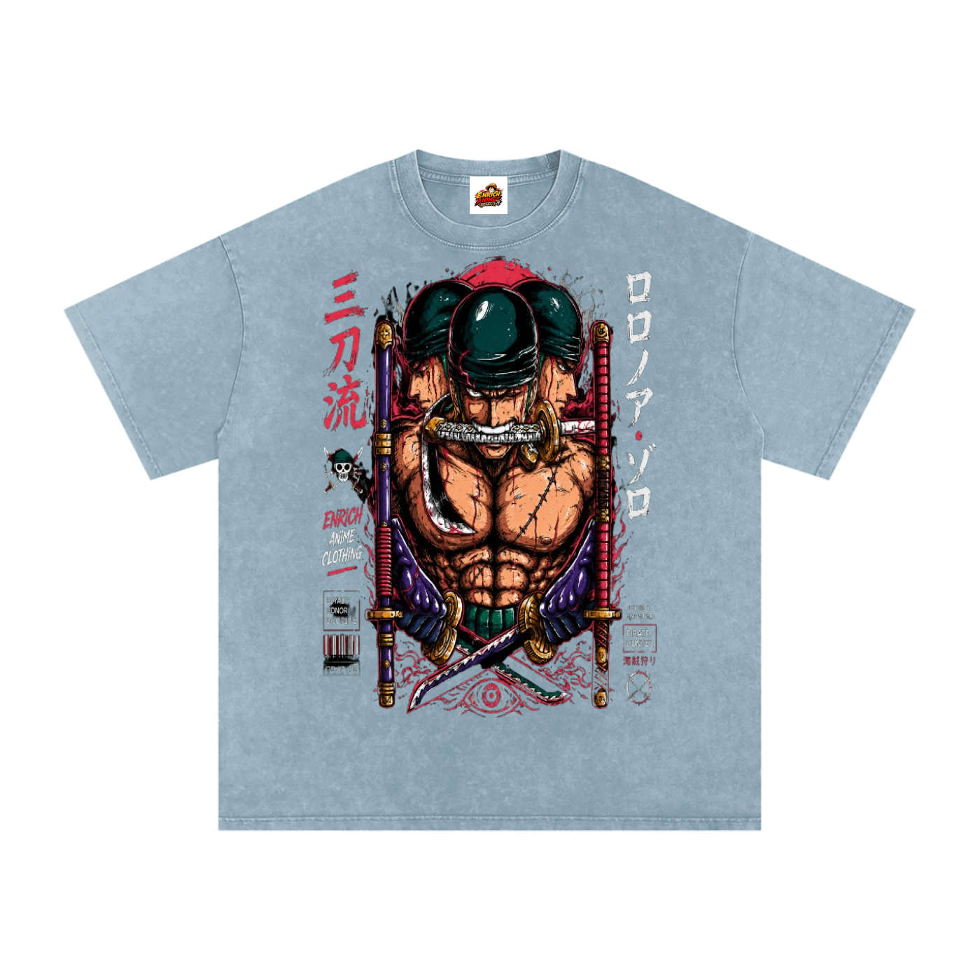 ZORO ASHURA BLADES DRAWN ONE PIECE OVERSIZED T SHIRT