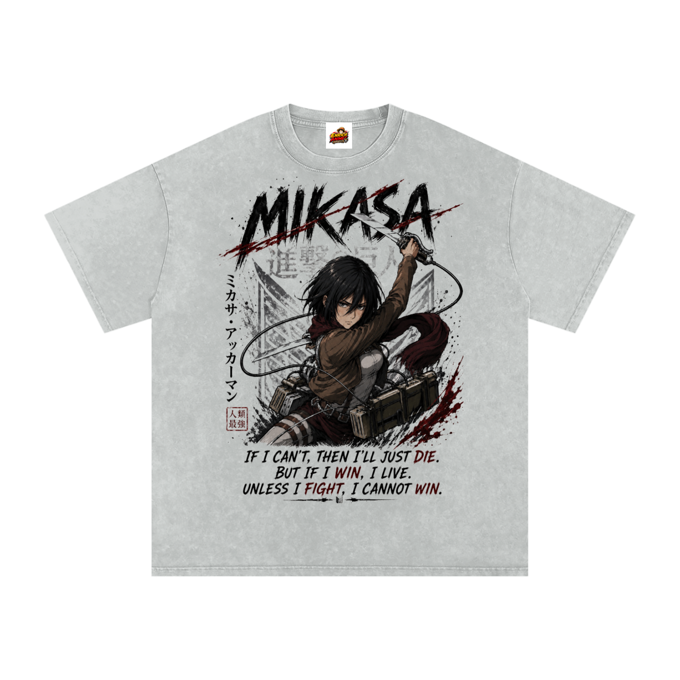 MIKASA ACKERMAN AOT OVERSIZED T SHIRT