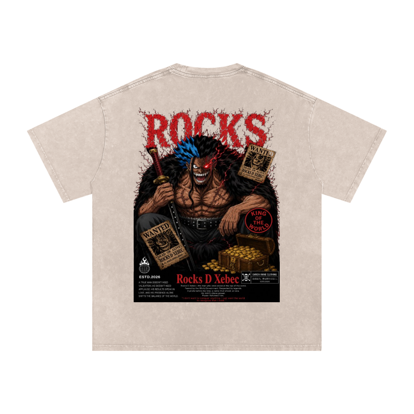 ROCKS D XEBEC WANTED POSTED ONE PIECE OVERSIZED T SHIRT