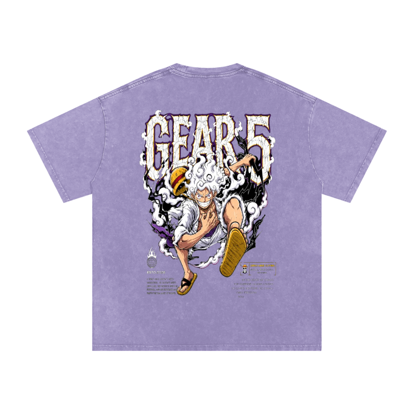 LUFFY GEAR 5 WANTED POSTER ONE PIECE OVERSIZED T SHIRT