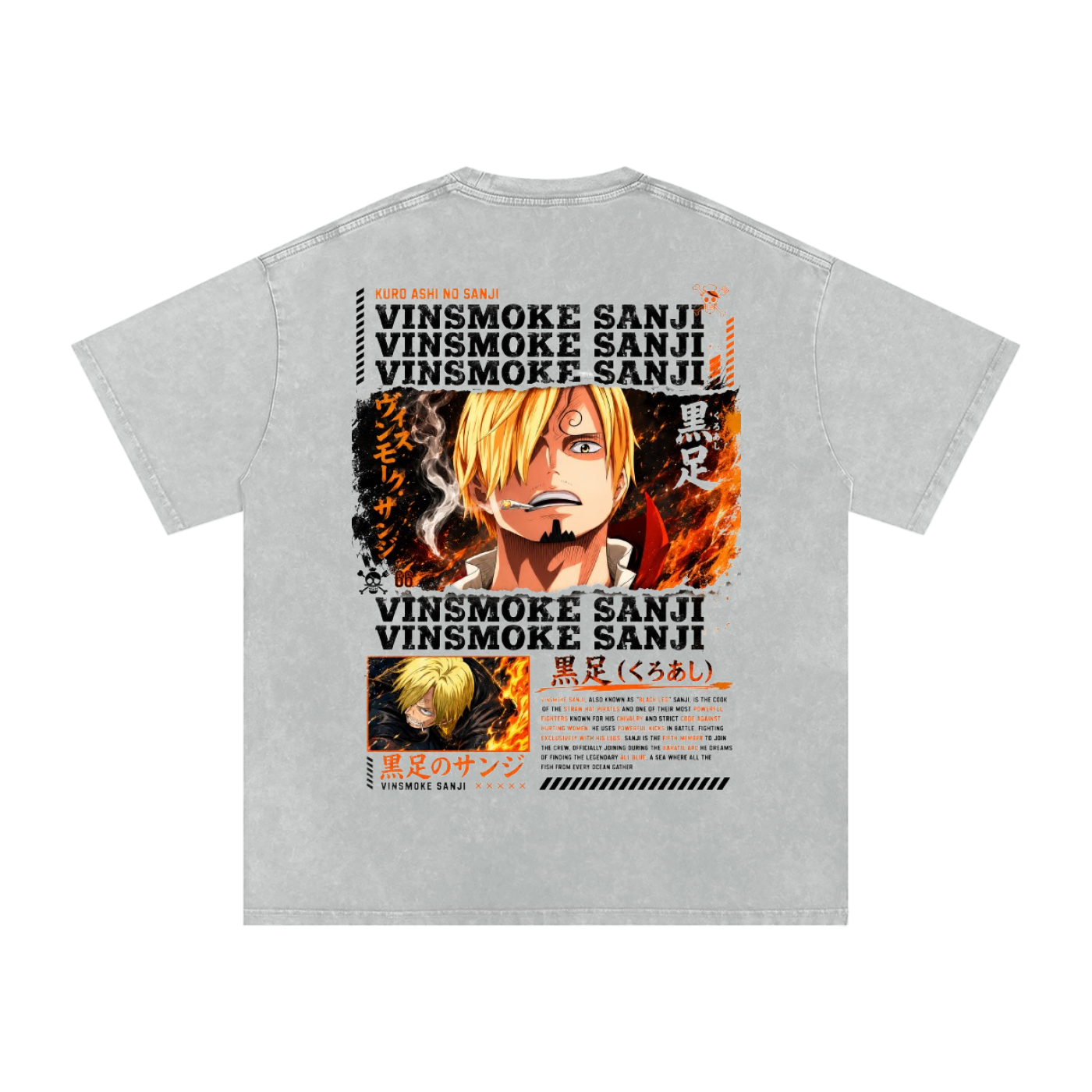 VINSMOKE SANJI ONE PIECE OVERSIZED T SHIRT
