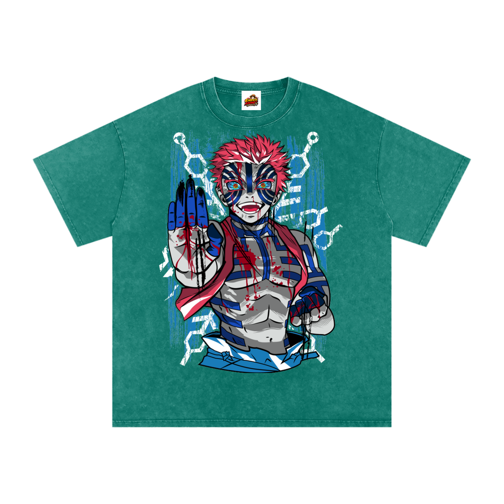 UPPER RANK THREE AKAZA DEMON SLAYER OVERSIZED T SHIRT