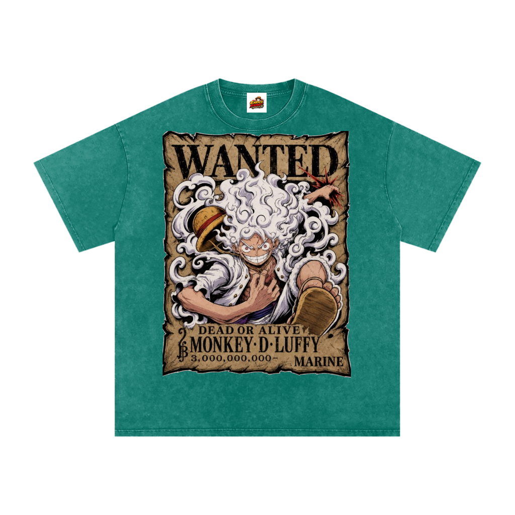 LUFFY GEAR 5 WANTED POSTER ONE PIECE OVERSIZED T SHIRT