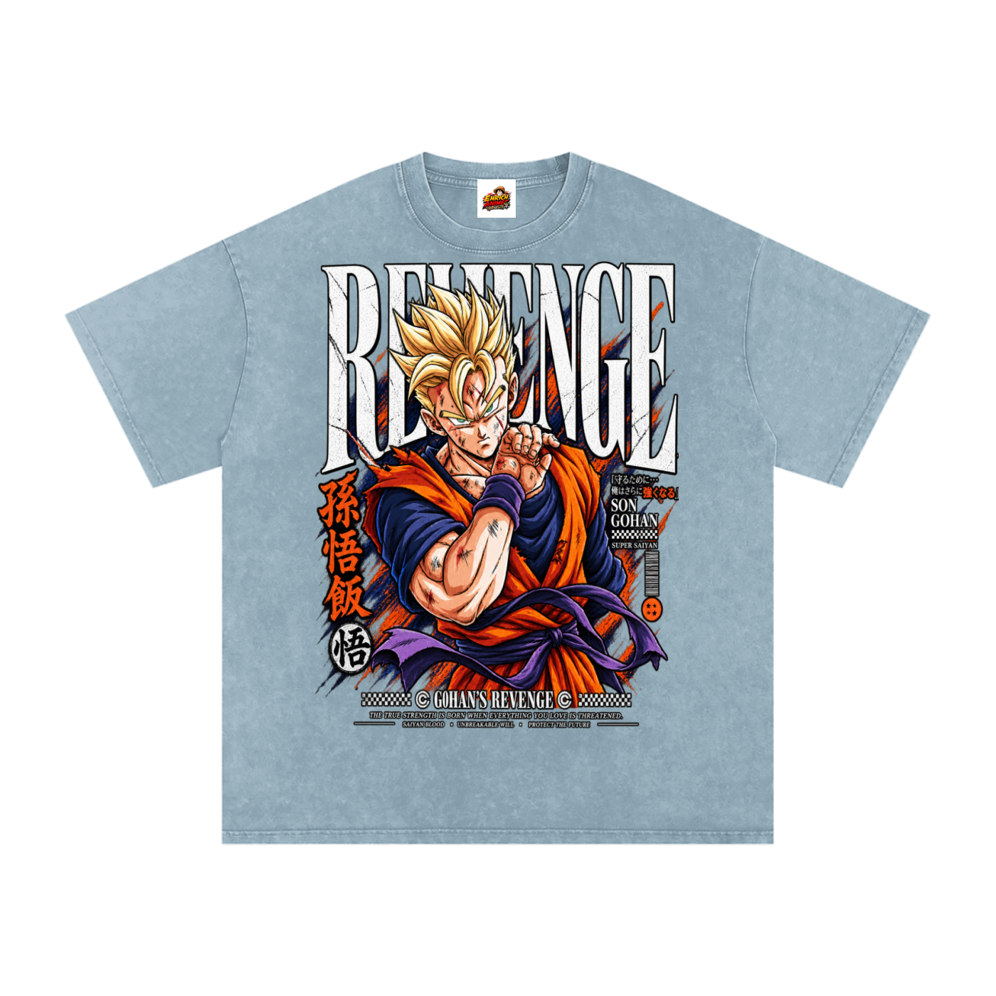 FUTURE GOHAN REVENGE DBZ OVERSIZED T SHIRT