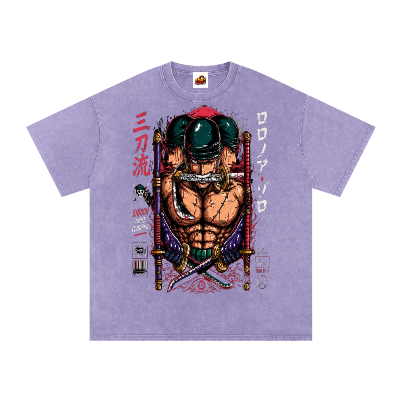 ZORO ASHURA BLADES DRAWN ONE PIECE OVERSIZED T SHIRT