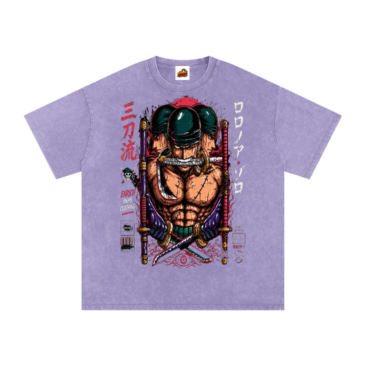 ZORO ASHURA BLADES DRAWN ONE PIECE OVERSIZED T SHIRT
