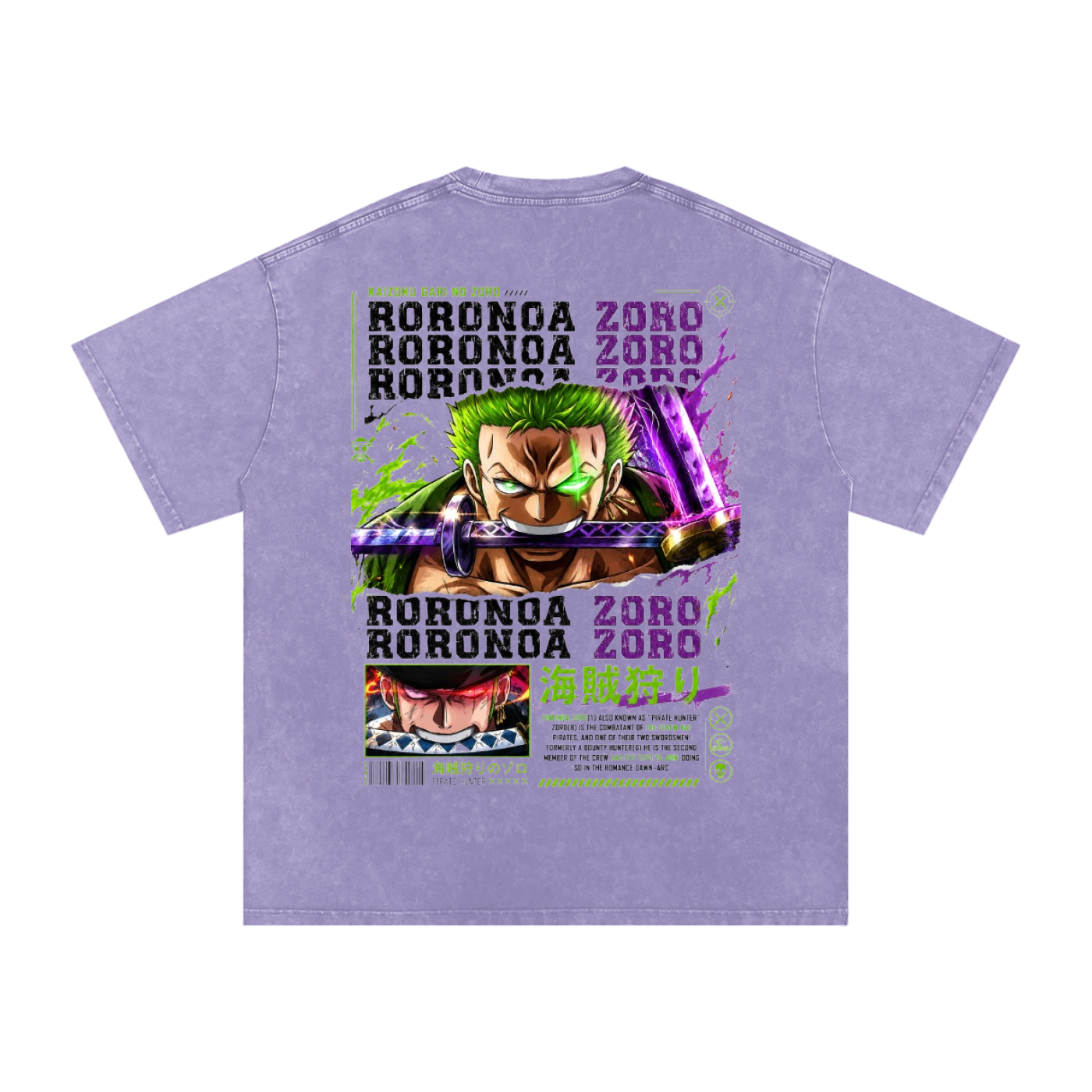 ZORO ASHURA BLADES DRAWN ONE PIECE OVERSIZED T SHIRT