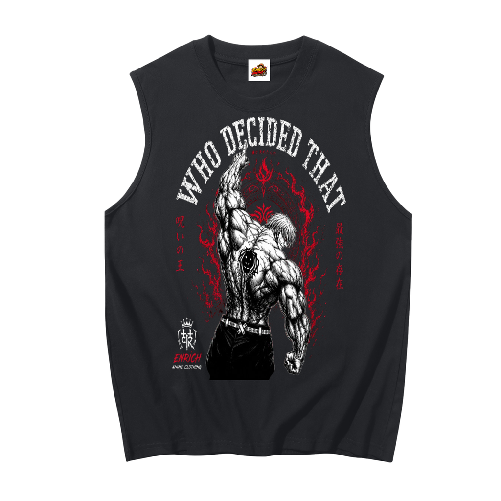 WHO DECIDED THAT?!  ESCANOR SEVEN DEADLY SINS TANK TOP