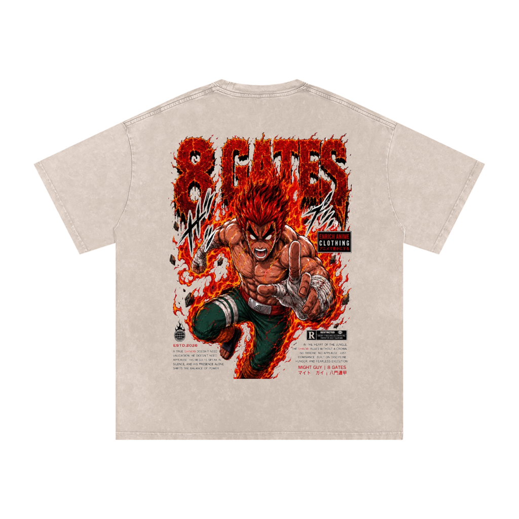 MIGHT GUY 8 INNER GATES NARUTO OVERSIZED T SHIRT