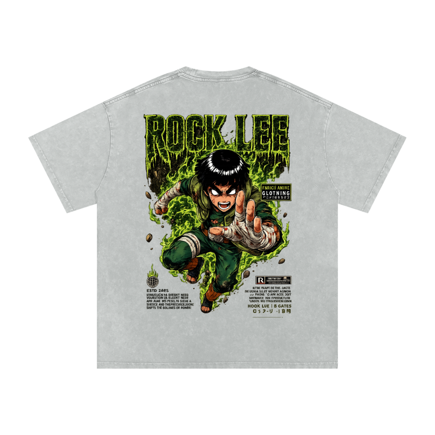 ROCK LEE 5 INNER GATES NARUTO OVERSIZED T SHIRTS