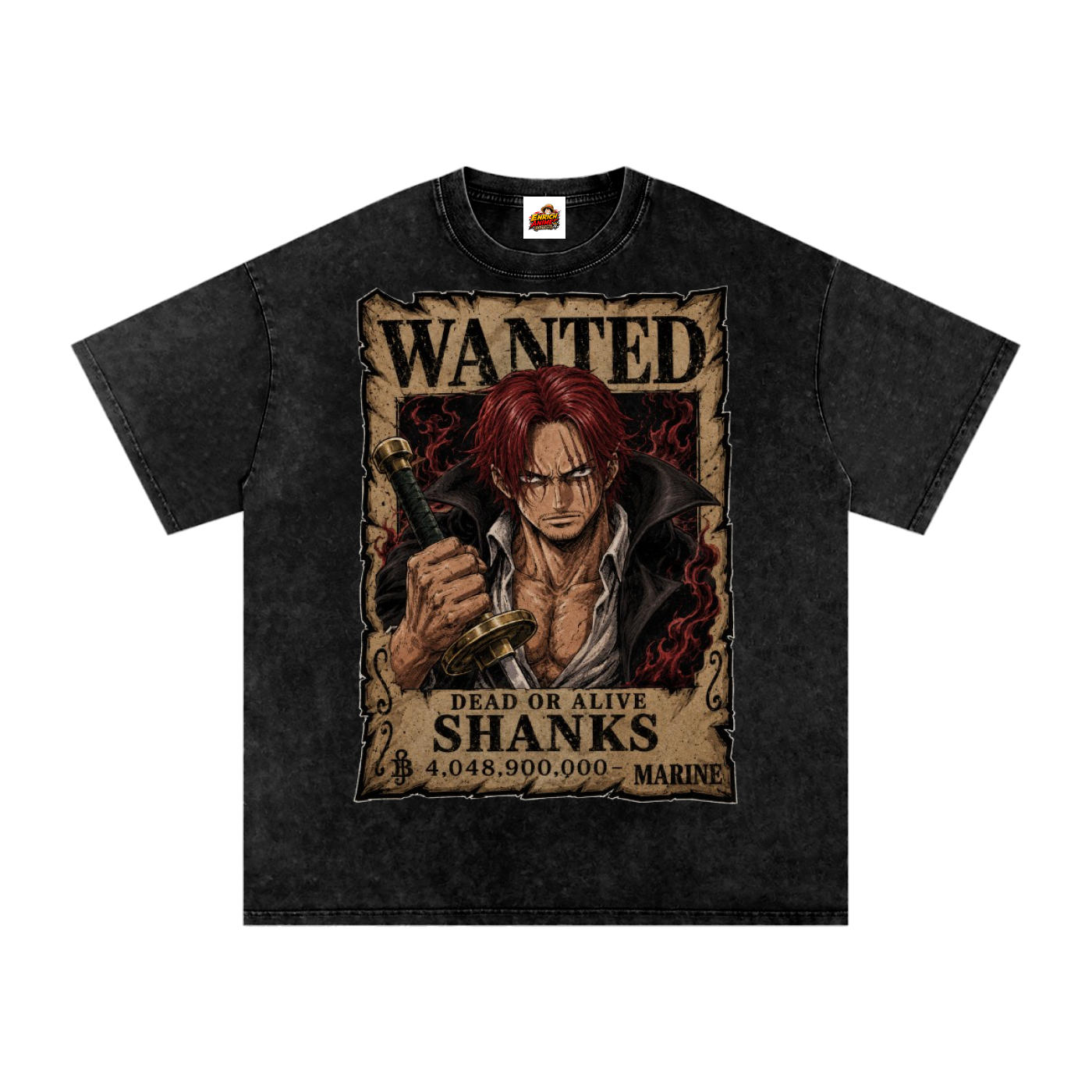SHANKS WANTED POSTED ONE PIECE OVERSIZED T SHIRT