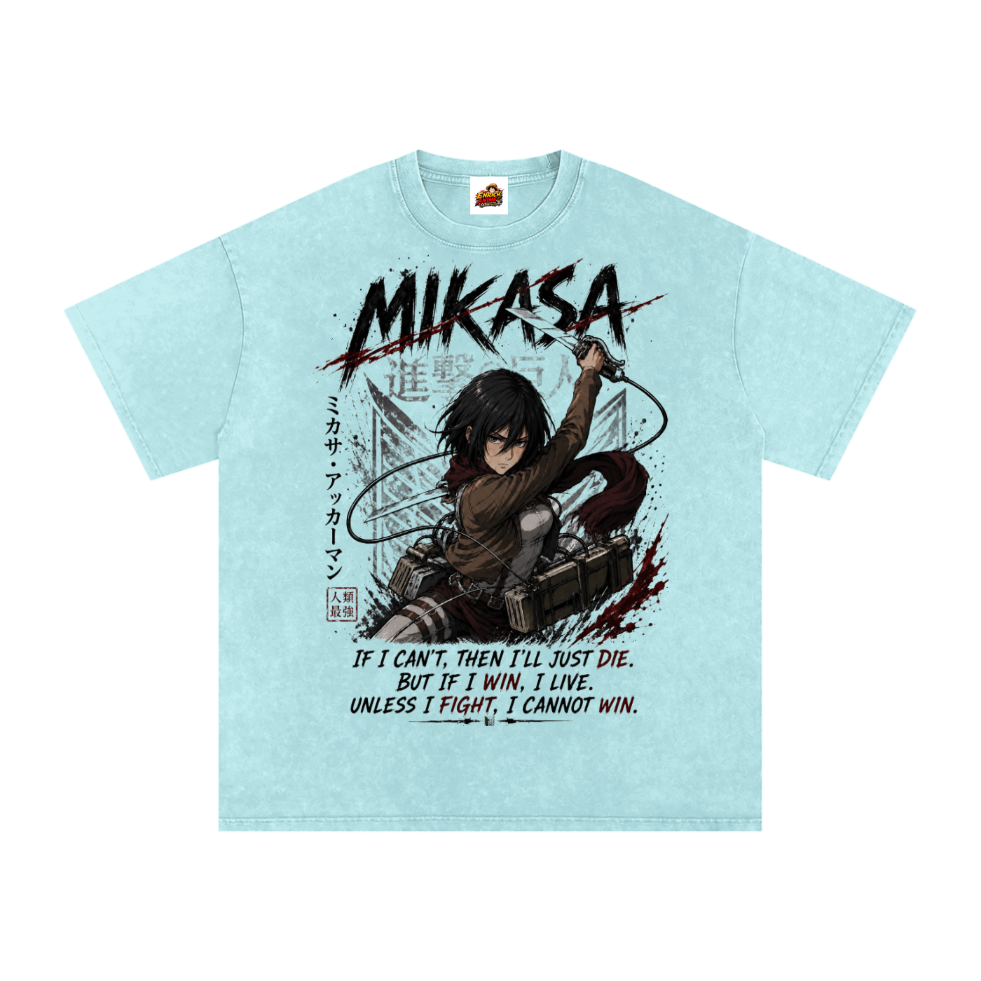 MIKASA ACKERMAN AOT OVERSIZED T SHIRT