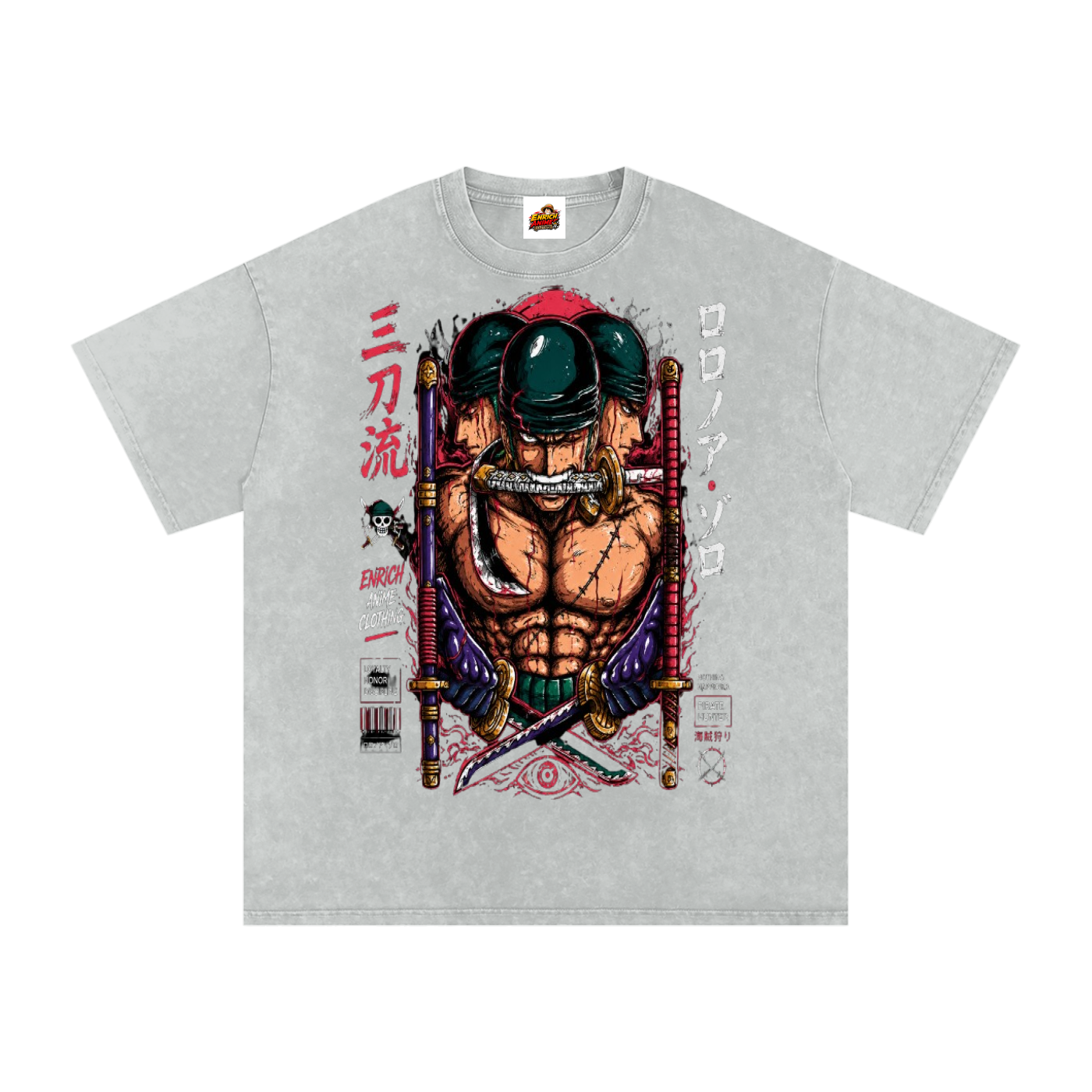 ZORO ASHURA BLADES DRAWN ONE PIECE OVERSIZED T SHIRT
