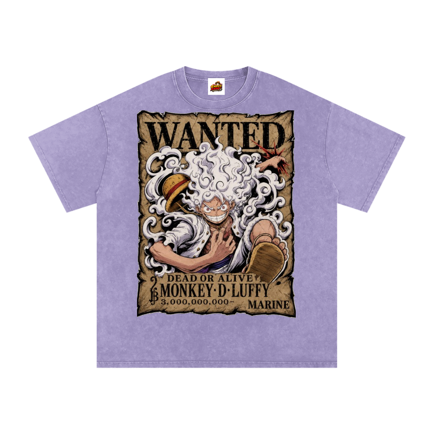 LUFFY GEAR 5 WANTED POSTER ONE PIECE OVERSIZED T SHIRT