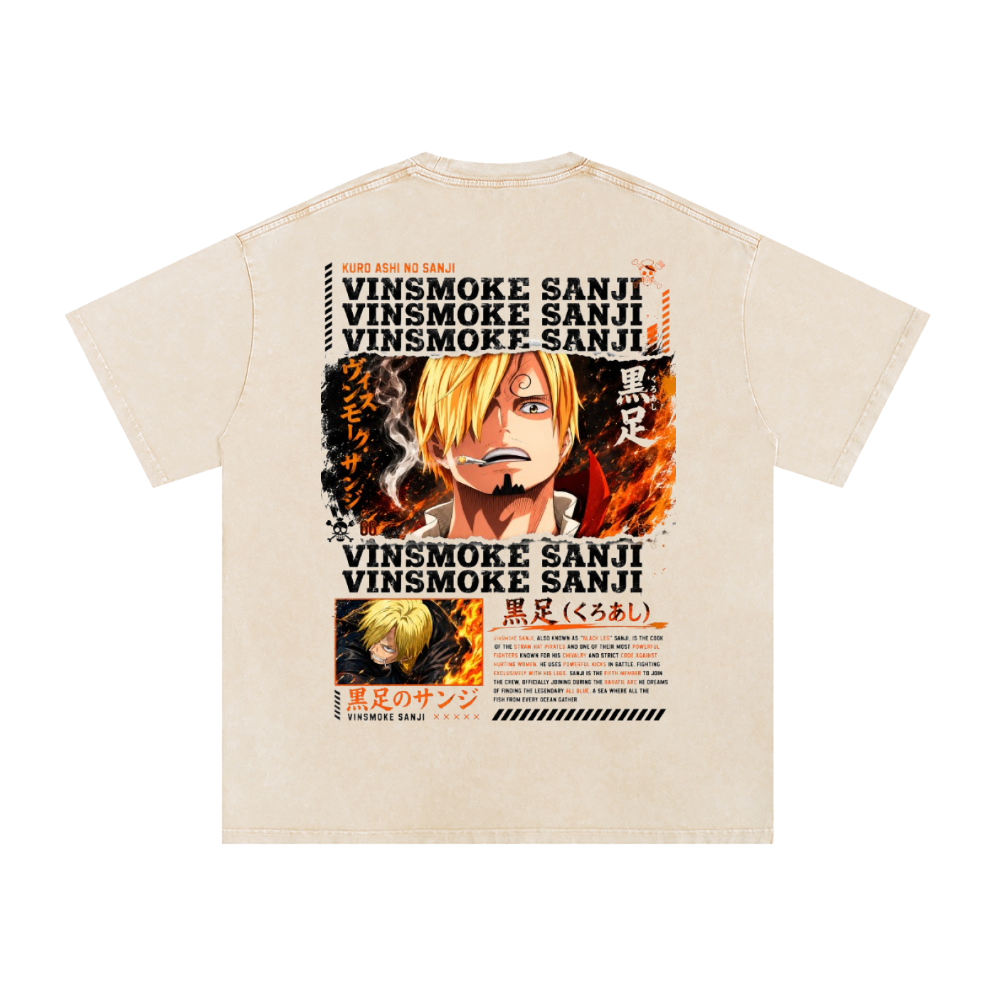 VINSMOKE SANJI ONE PIECE OVERSIZED T SHIRT