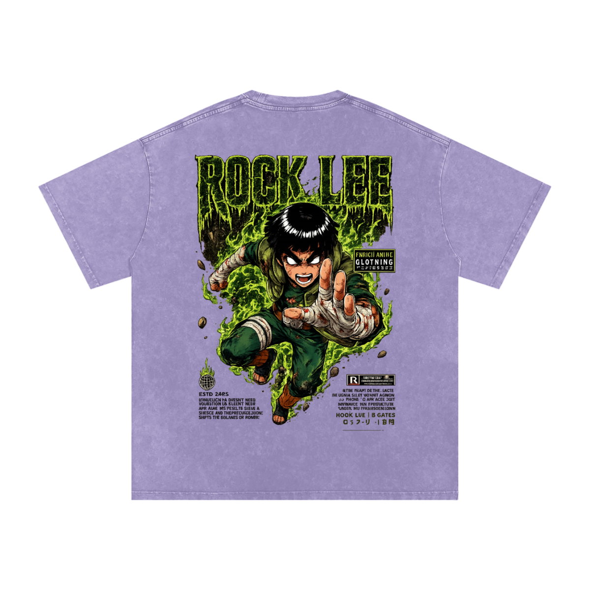 ROCK LEE 5 INNER GATES NARUTO OVERSIZED T SHIRTS
