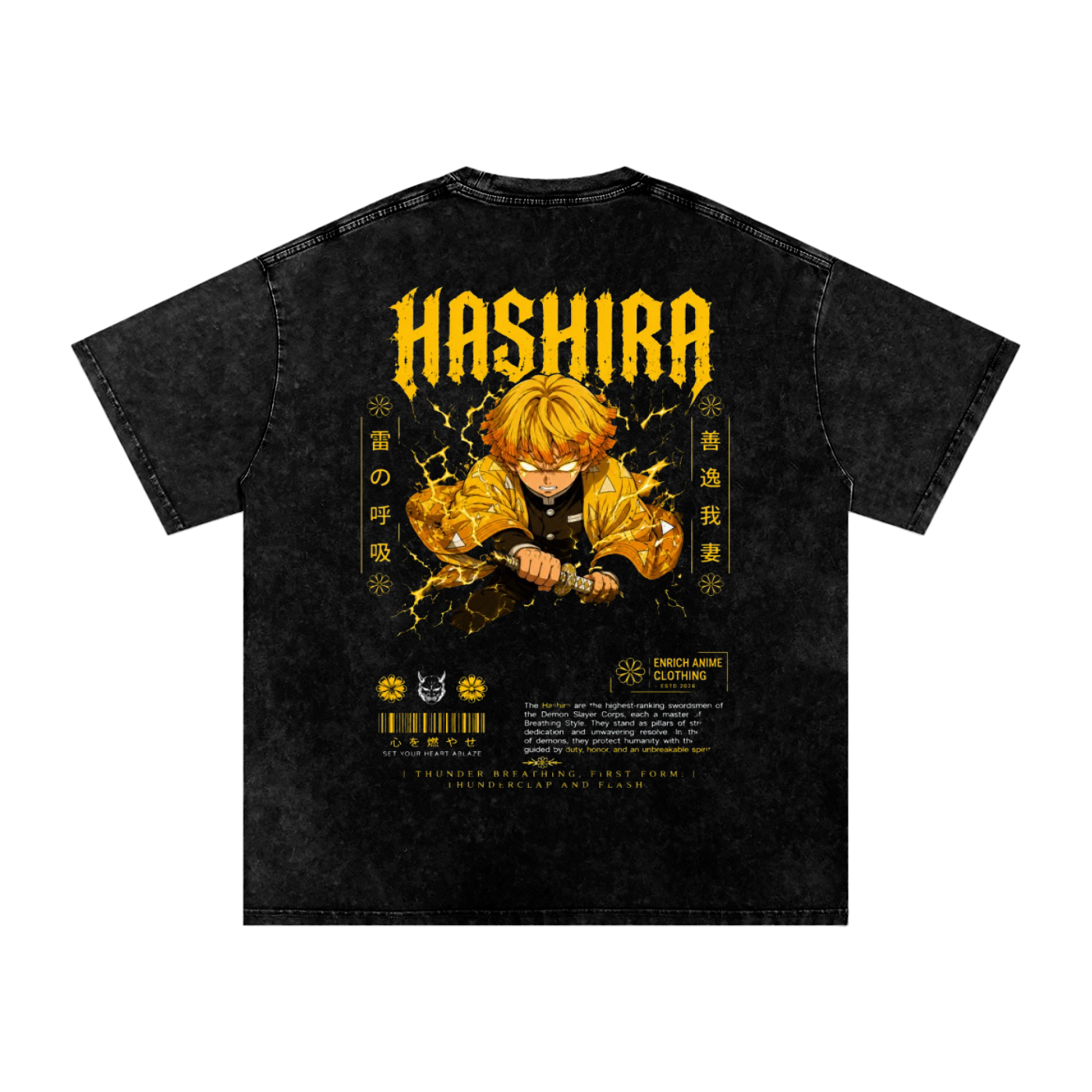 ZENITSU AGATSUMA THUNDER HASHIRA DEMON SLAYER OVERSIZED T SHIRT