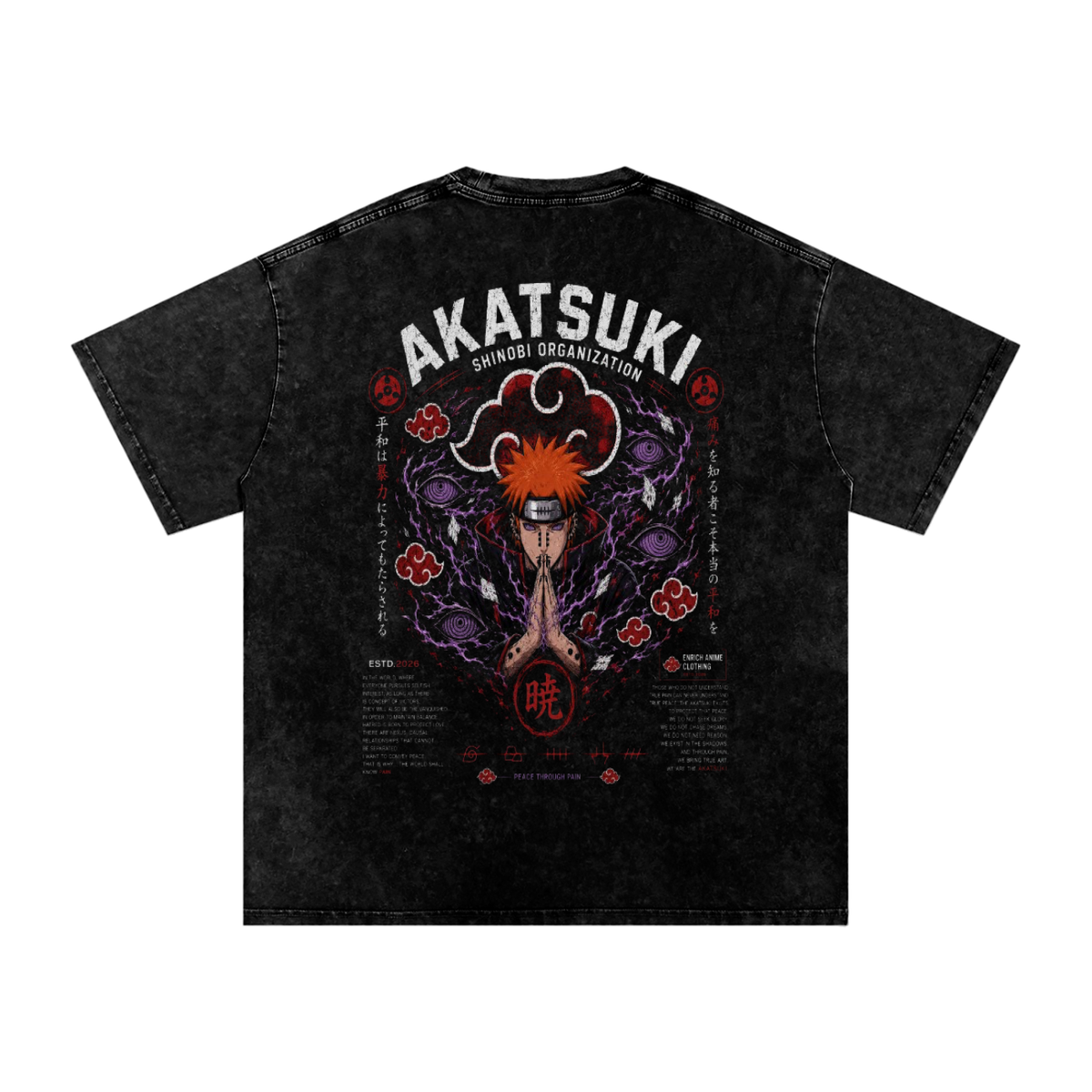 PAIN AKATSUKI SHINOBI ORGAINZATION NARUTO OVERSIZED T SHIRT