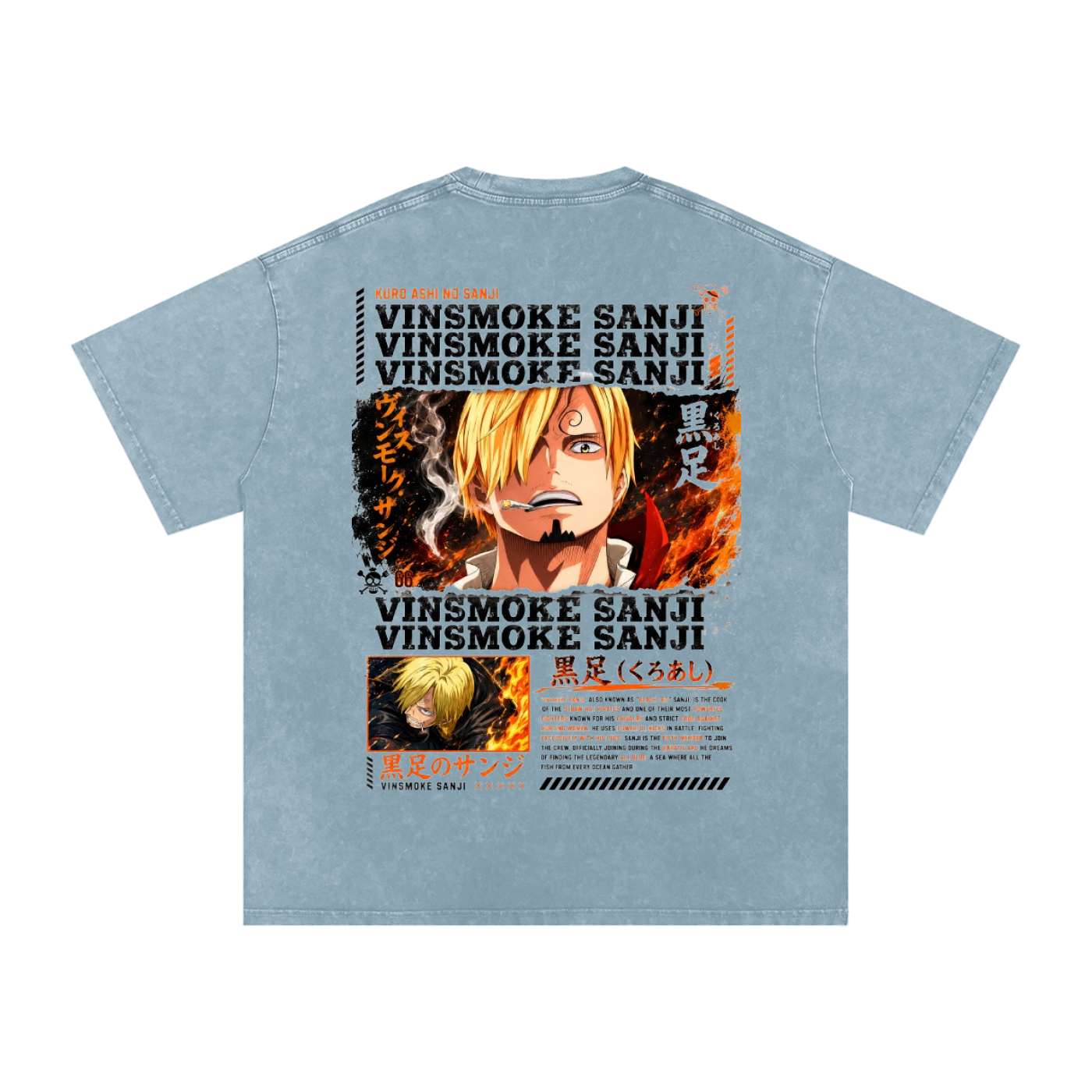 VINSMOKE SANJI ONE PIECE OVERSIZED T SHIRT