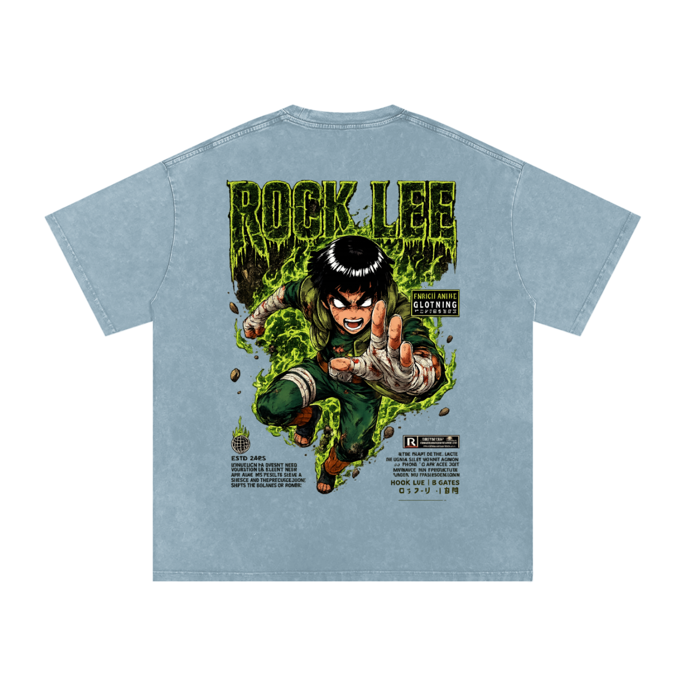 ROCK LEE 5 INNER GATES NARUTO OVERSIZED T SHIRTS