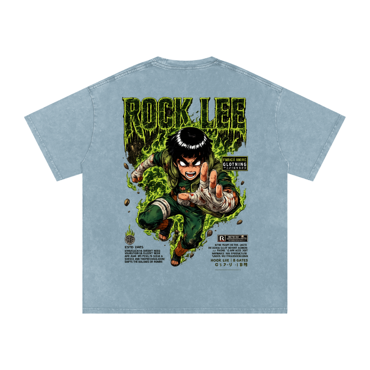 ROCK LEE 5 INNER GATES NARUTO OVERSIZED T SHIRTS