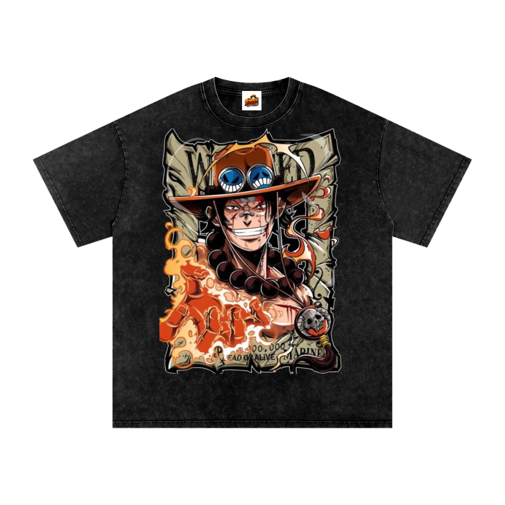 PORTGAS D. ACE WANTED POSTER ONE PIECE OVERSIZED T SHIRT