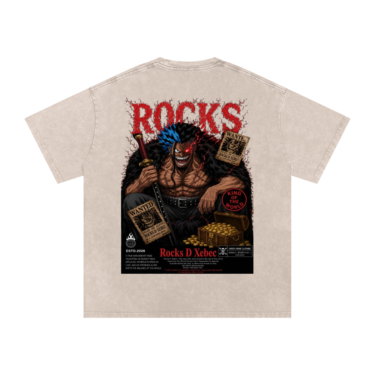 ROCKS D XEBEC WANTED POSTED ONE PIECE OVERSIZED T SHIRT