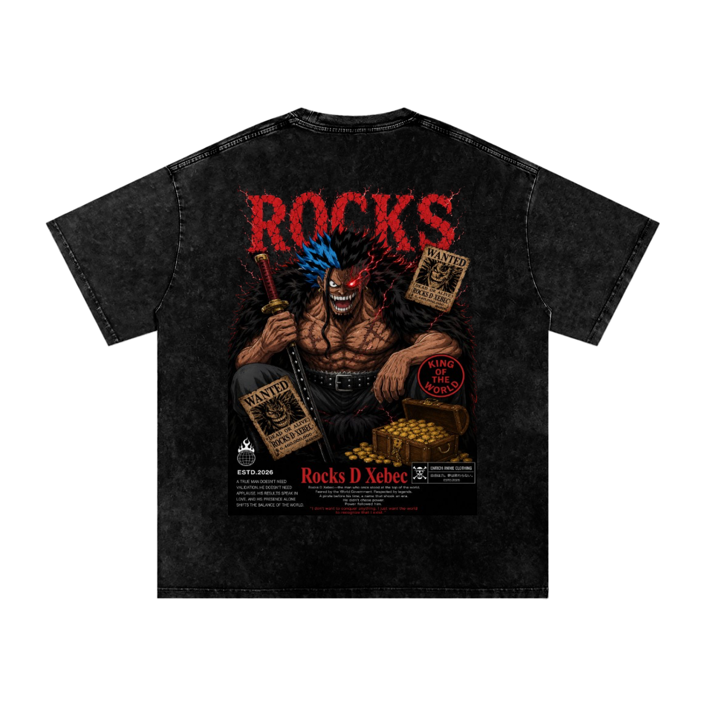 ROCKS D XEBEC WANTED POSTED ONE PIECE OVERSIZED T SHIRT