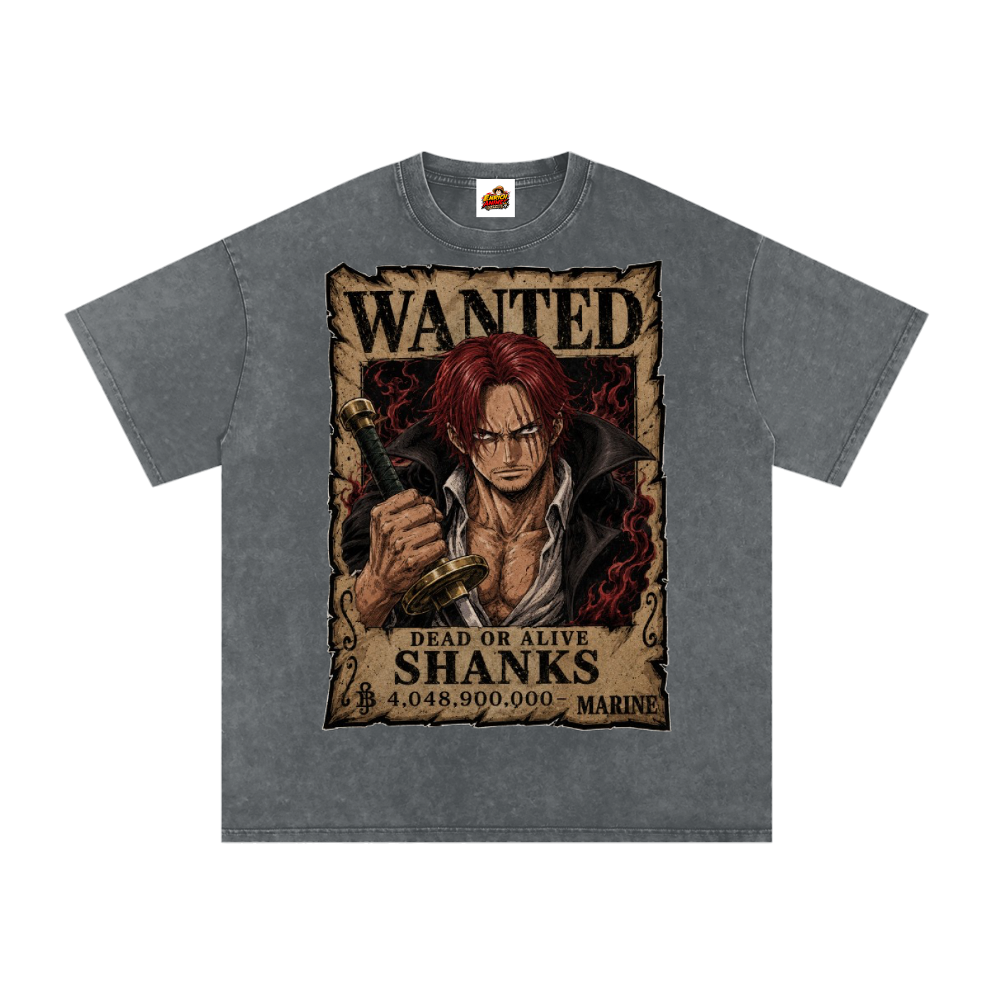 SHANKS WANTED POSTED ONE PIECE OVERSIZED T SHIRT