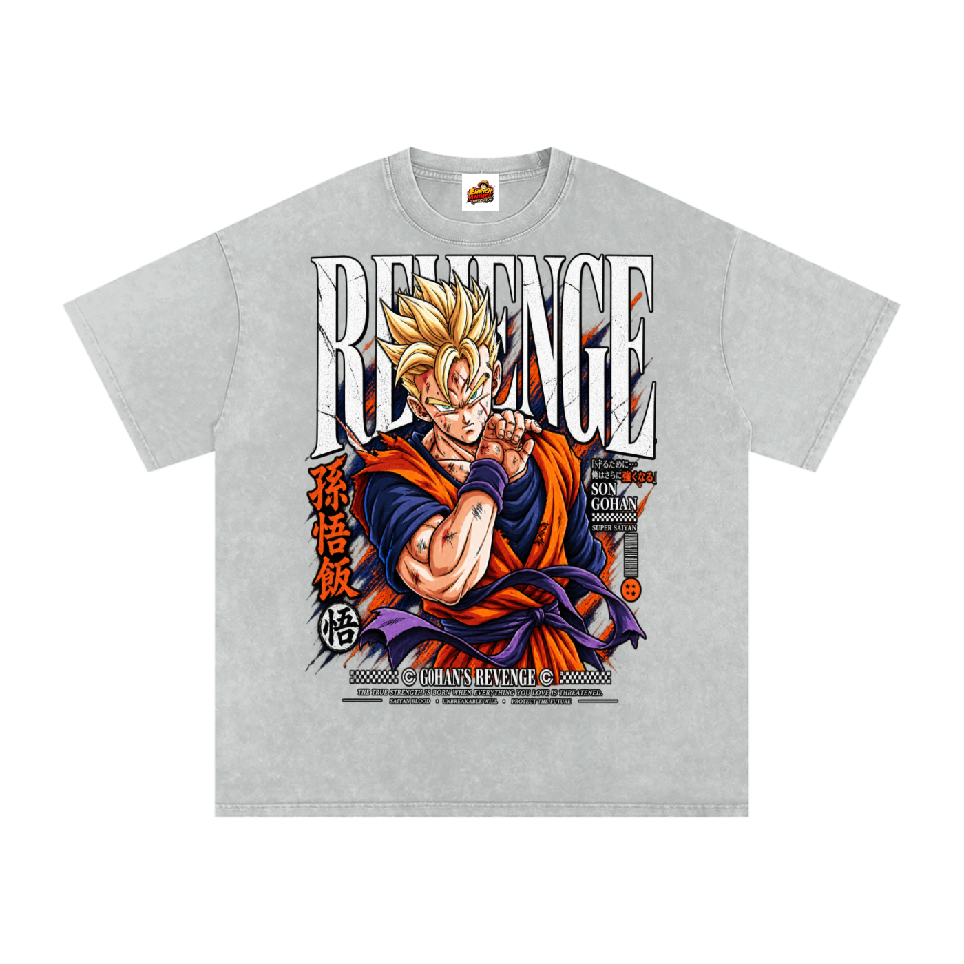 FUTURE GOHAN REVENGE DBZ OVERSIZED T SHIRT