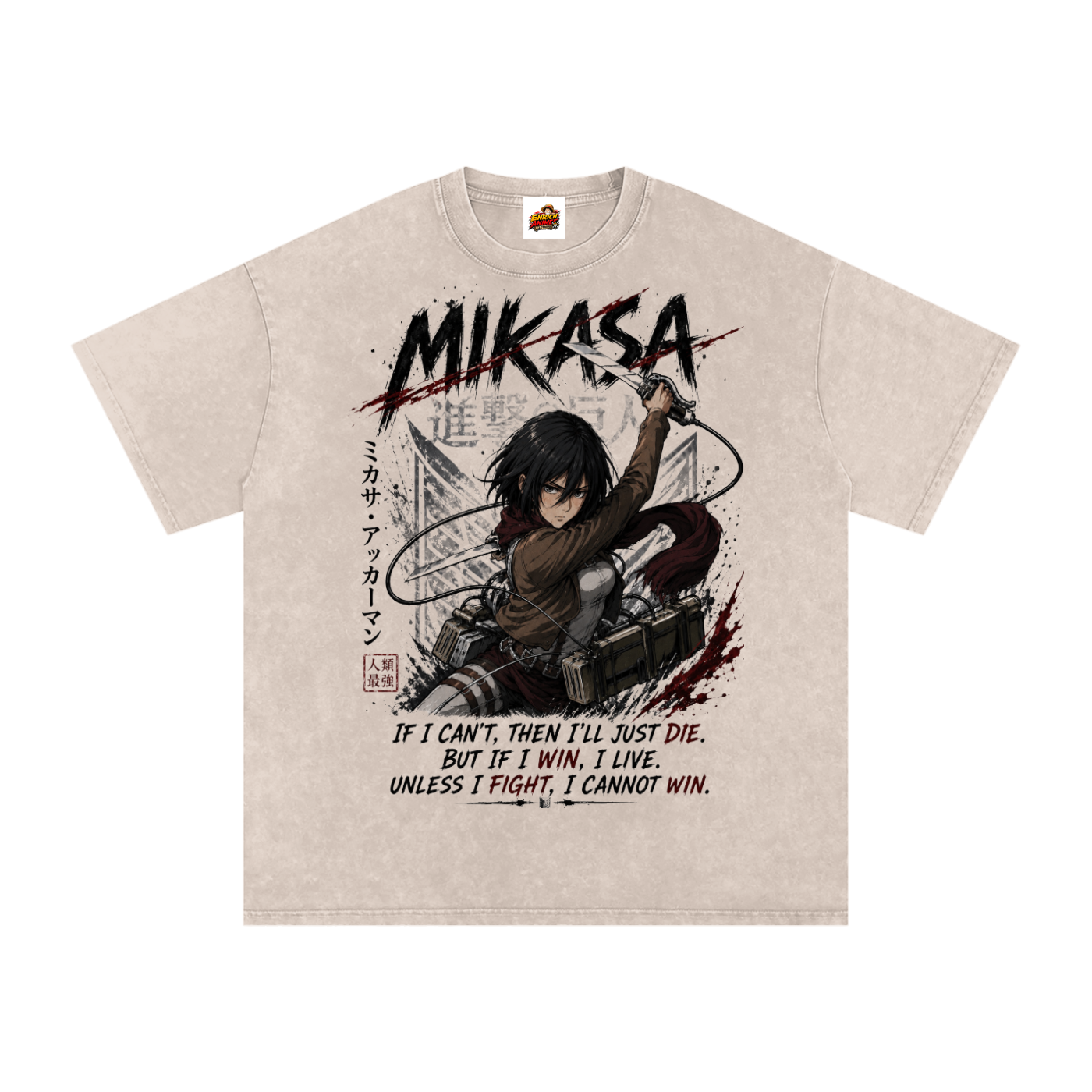 MIKASA ACKERMAN AOT OVERSIZED T SHIRT