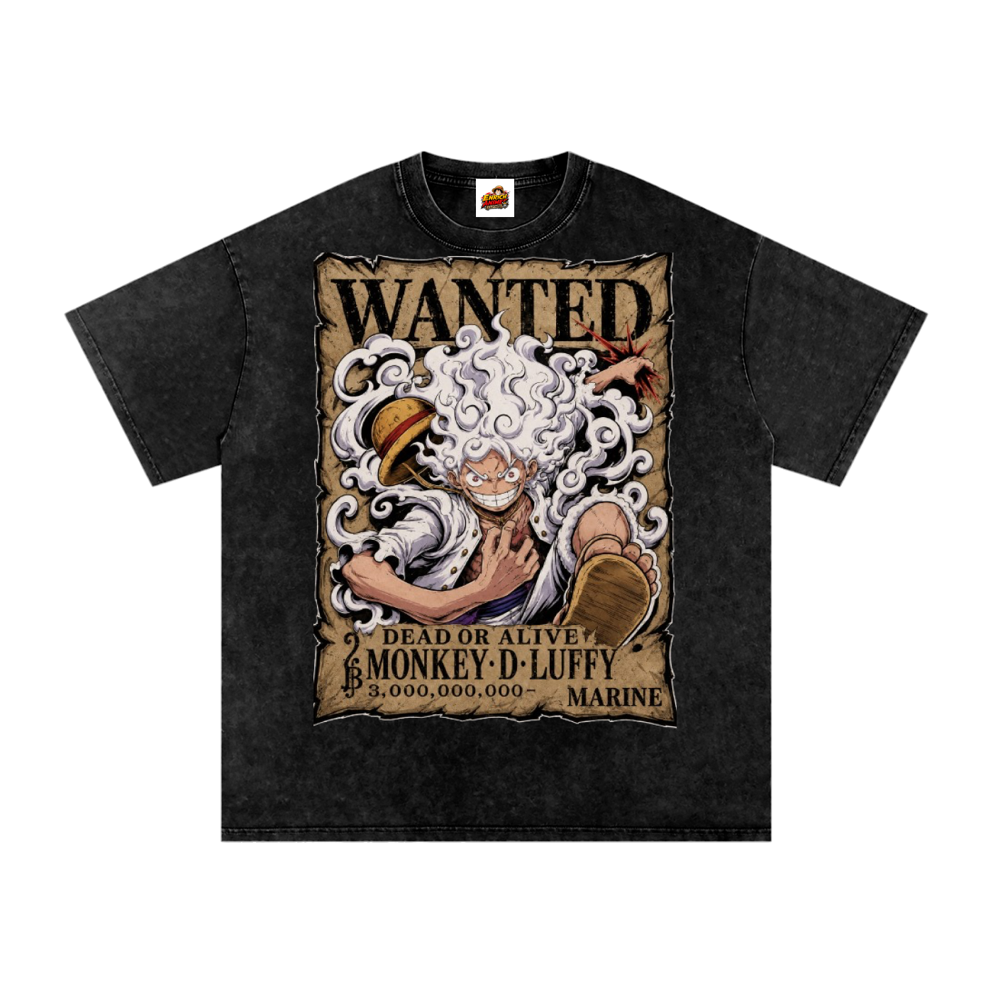 LUFFY GEAR 5 WANTED POSTER ONE PIECE OVERSIZED T SHIRT