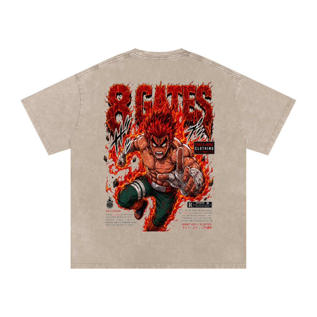 MIGHT GUY 8 INNER GATES NARUTO OVERSIZED T SHIRT