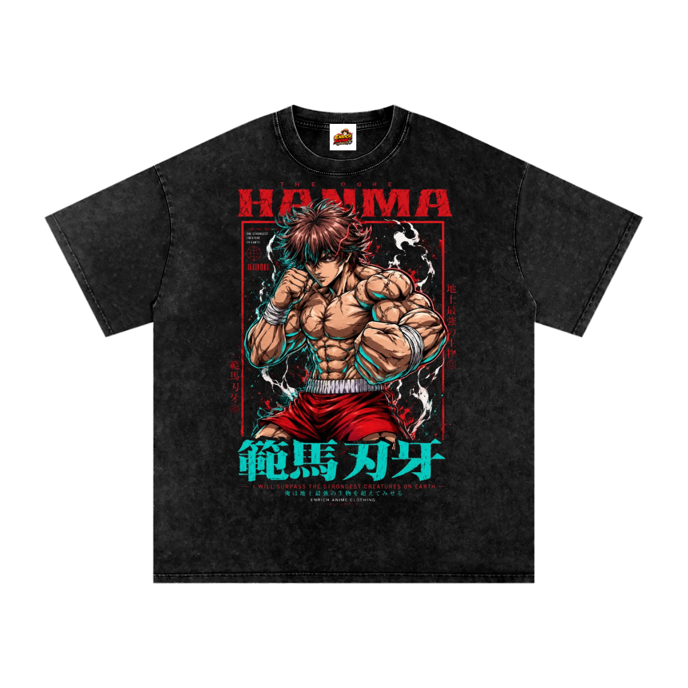 BAKI HANMA FIGHTING STANCE OVERSIZED T SHIRT