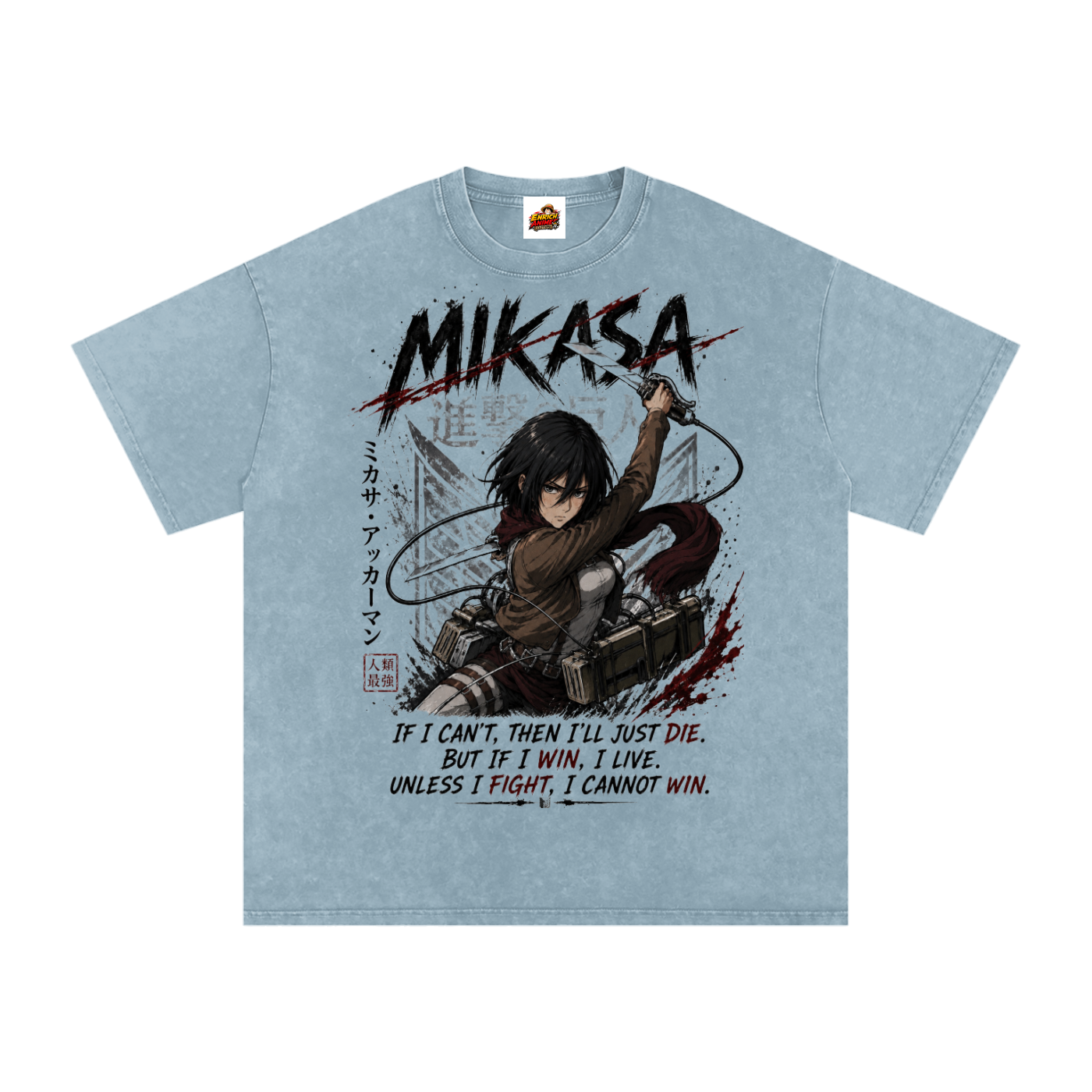 MIKASA ACKERMAN AOT OVERSIZED T SHIRT