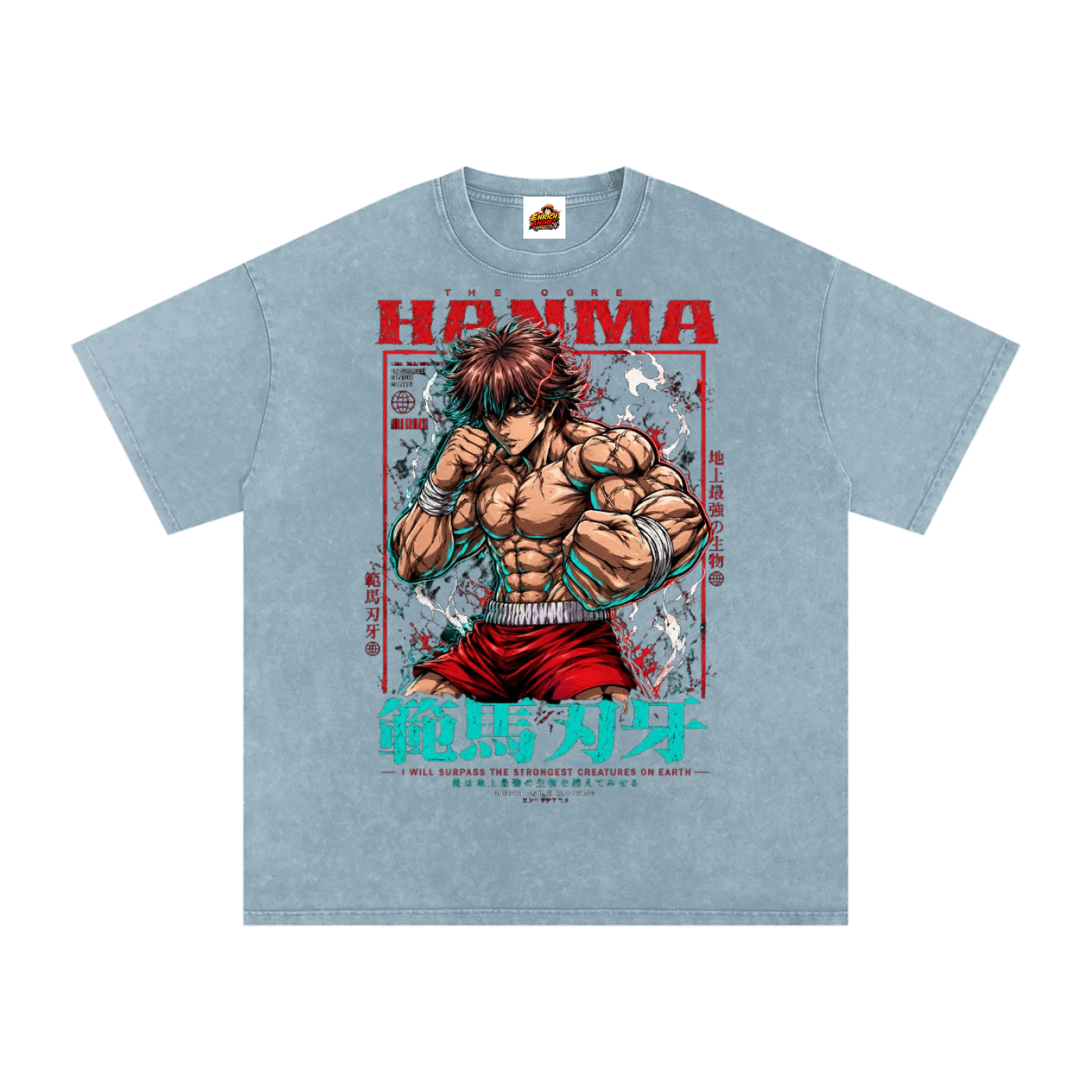BAKI HANMA FIGHTING STANCE OVERSIZED T SHIRT