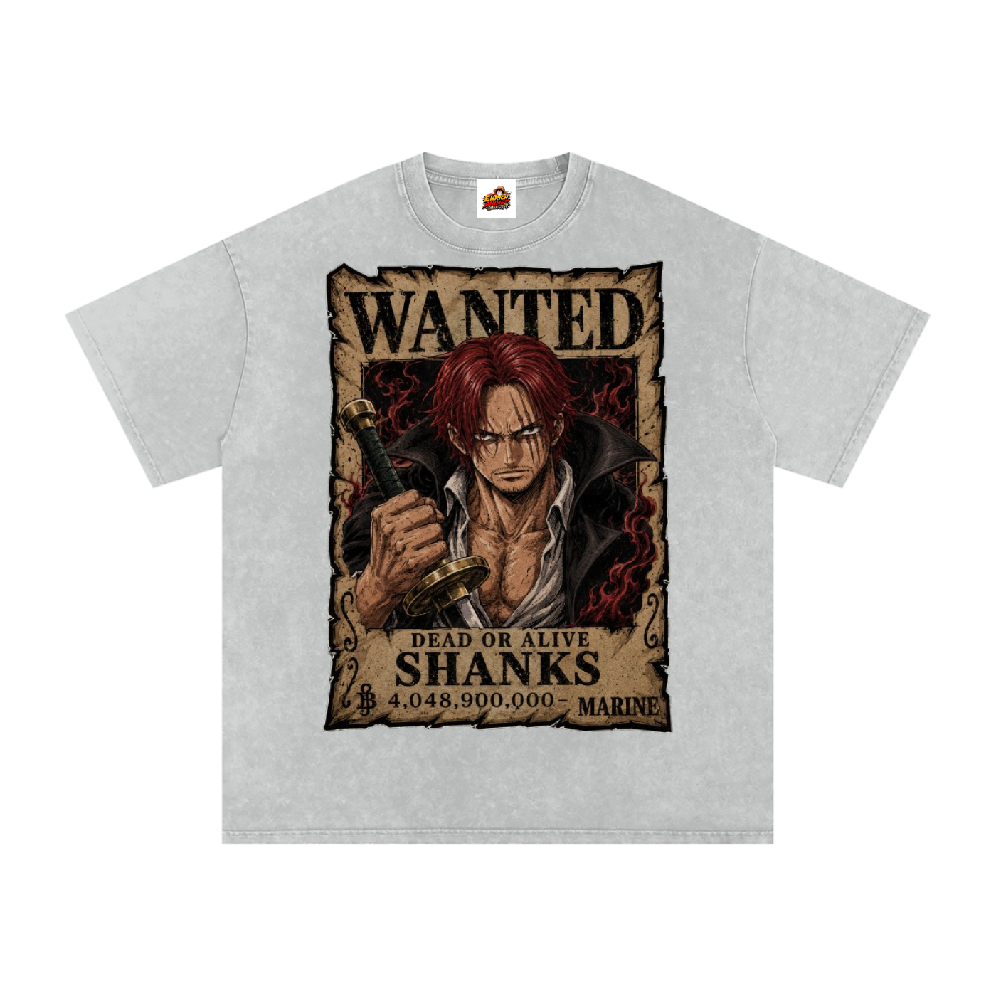 SHANKS WANTED POSTED ONE PIECE OVERSIZED T SHIRT