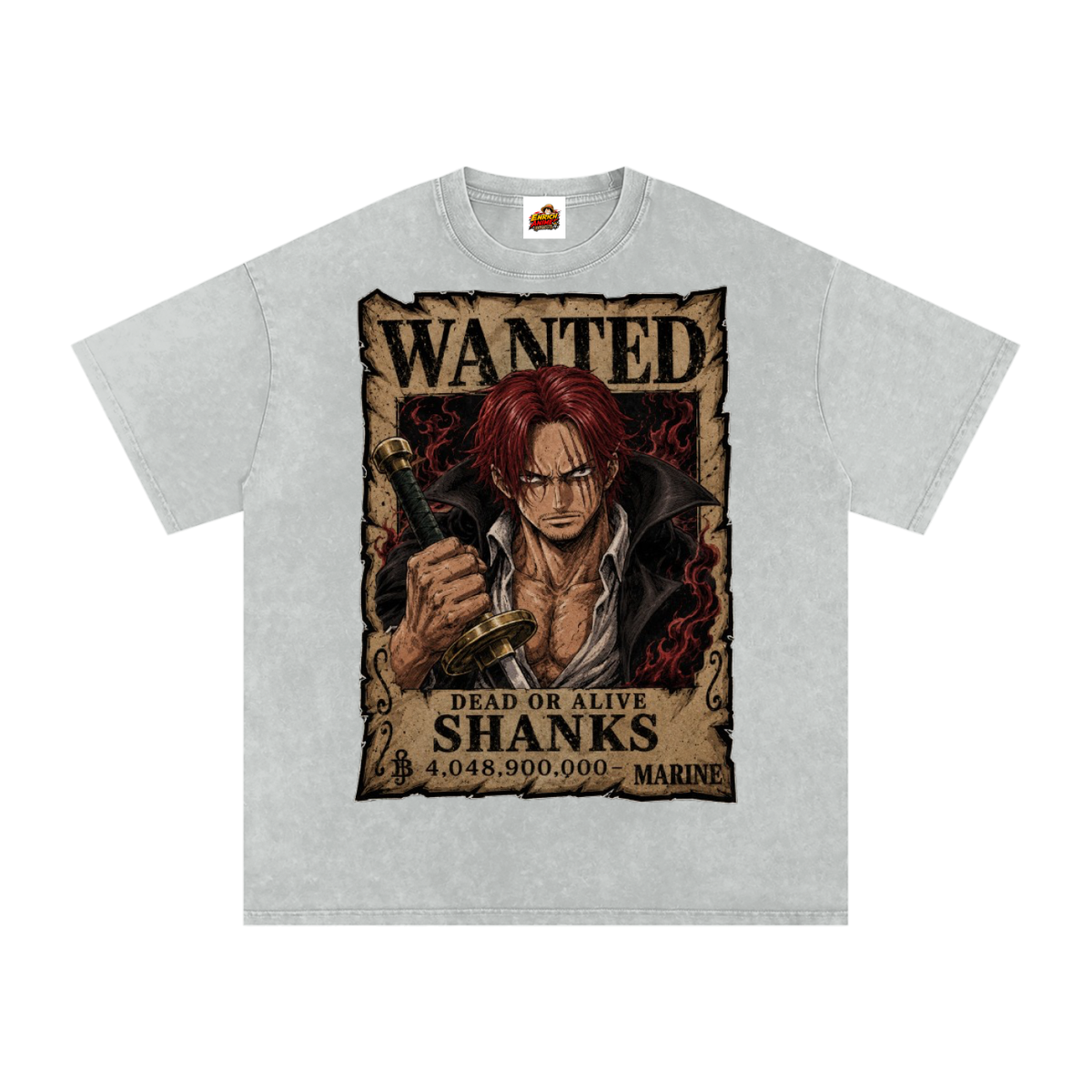 SHANKS WANTED POSTED ONE PIECE OVERSIZED T SHIRT