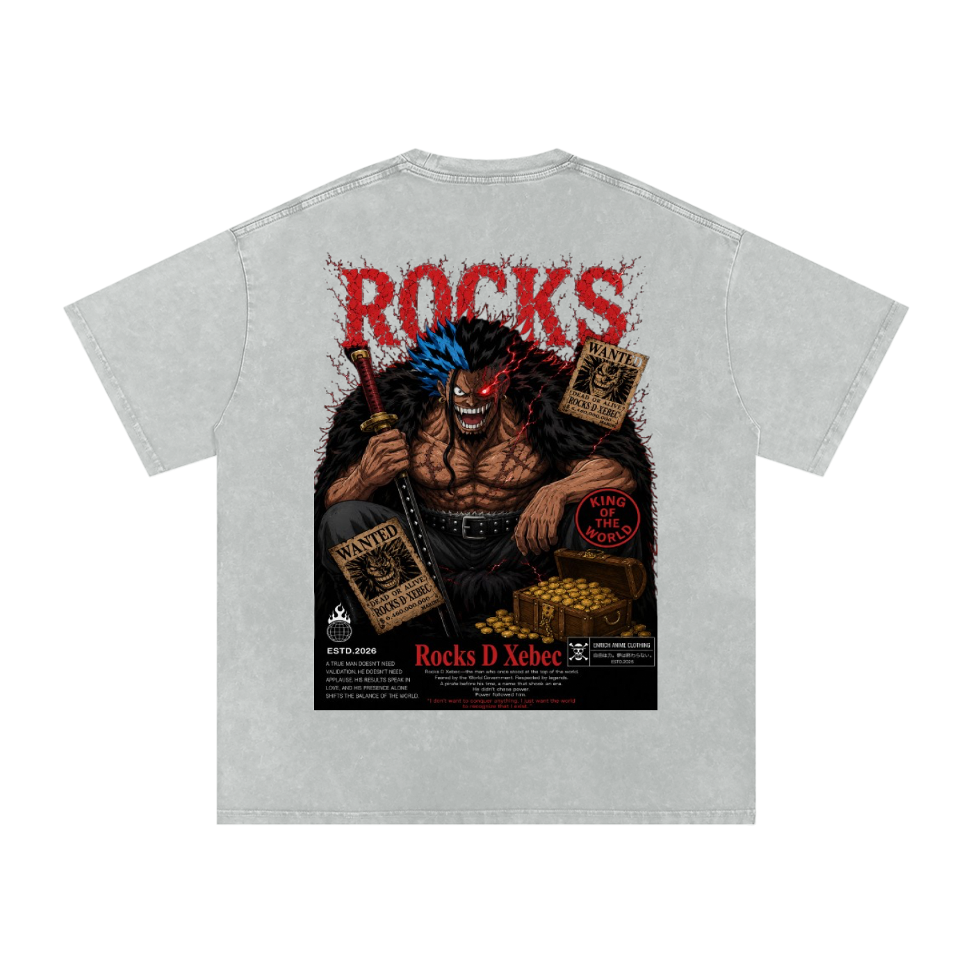 ROCKS D XEBEC WANTED POSTED ONE PIECE OVERSIZED T SHIRT
