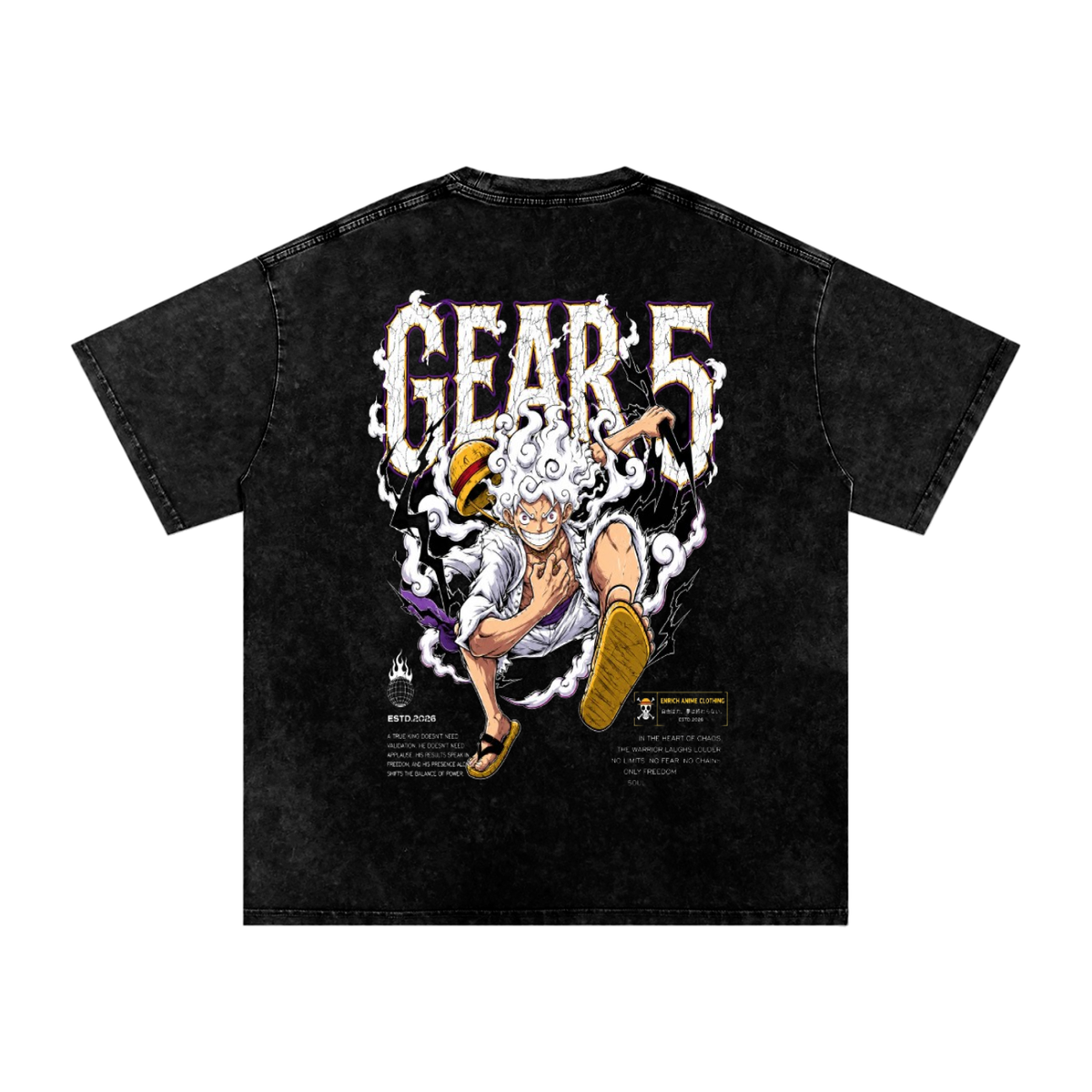 LUFFY GEAR 5 WANTED POSTER ONE PIECE OVERSIZED T SHIRT