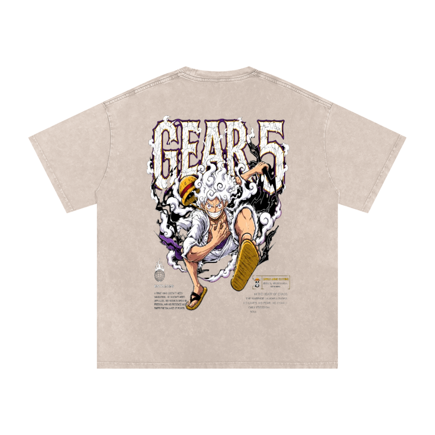 LUFFY GEAR 5 WANTED POSTER ONE PIECE OVERSIZED T SHIRT